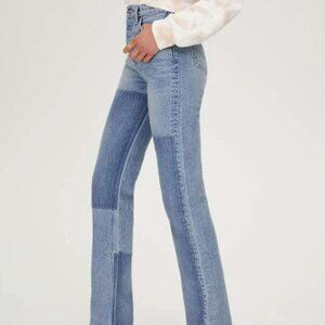 Reformation Cynthia Shadow High Rise Patchwork Jeans - Sz 26